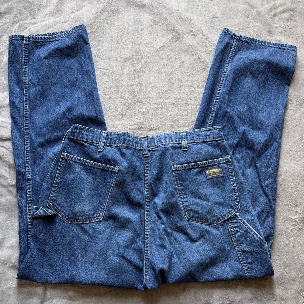 Vintage Oshkosh B'Gosh Carpenter Jeans 36x31 (33x31) Sanforized Talon Zip USA